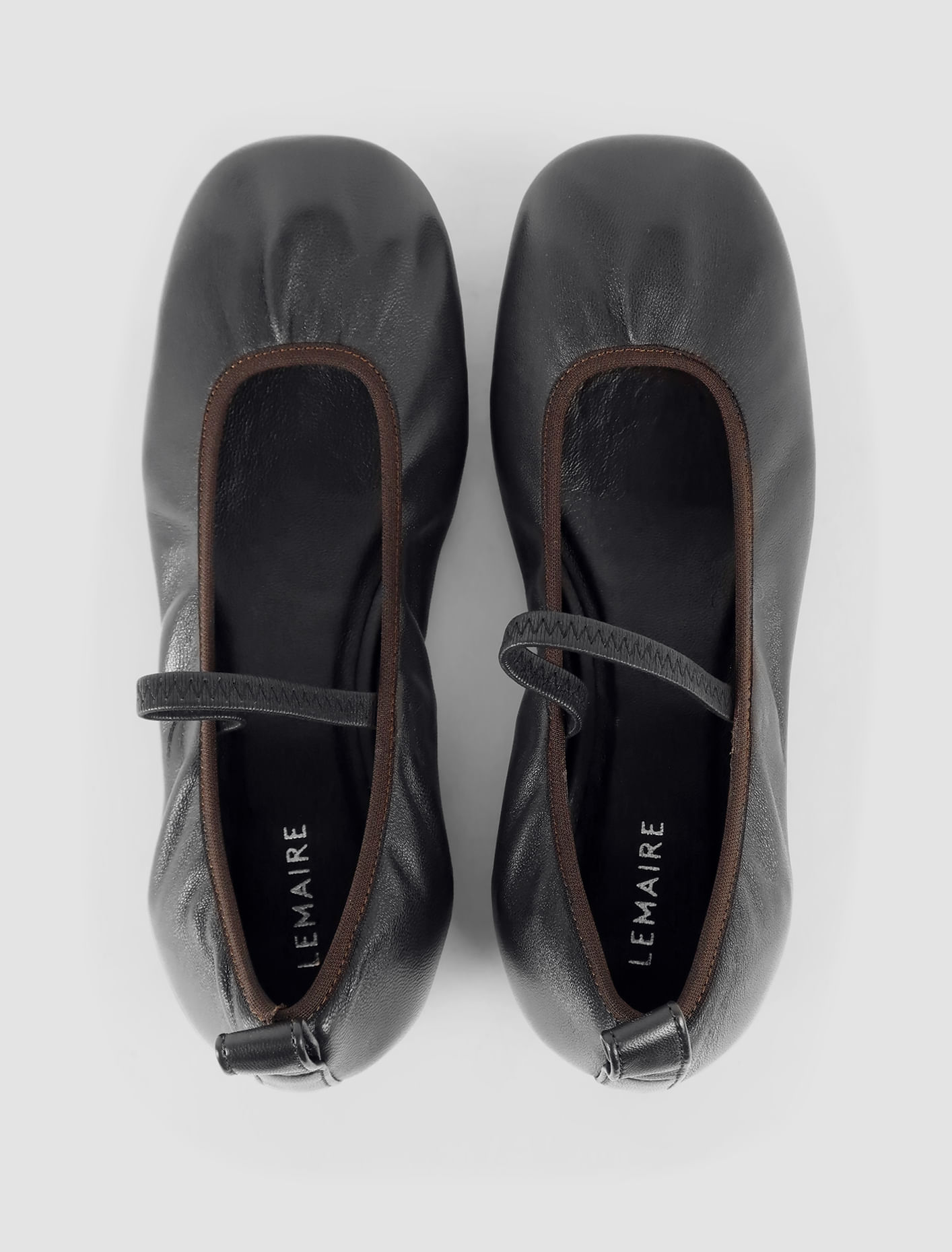 Shop Lemaire Square Ballerinas In Marrone