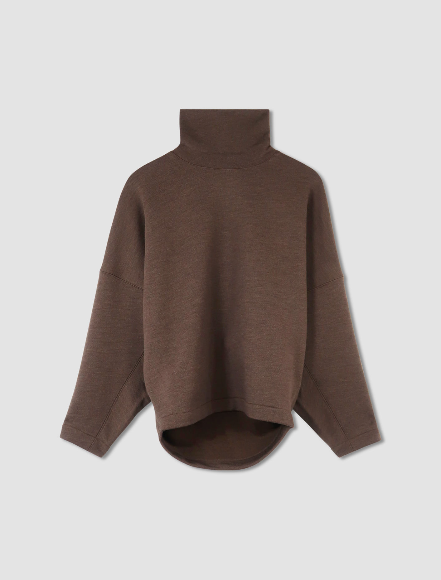 Shop Lemaire High Neck Sweatshirt In Dark Brown Melange