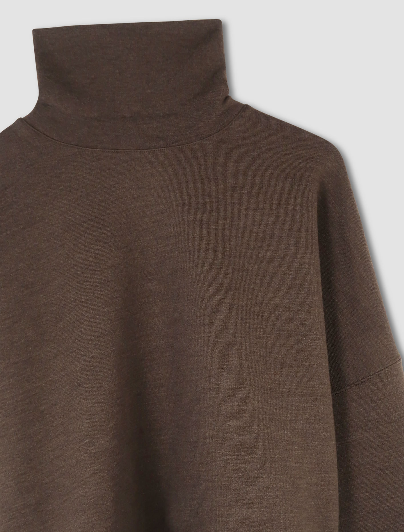 Shop Lemaire High Neck Sweatshirt In Dark Brown Melange