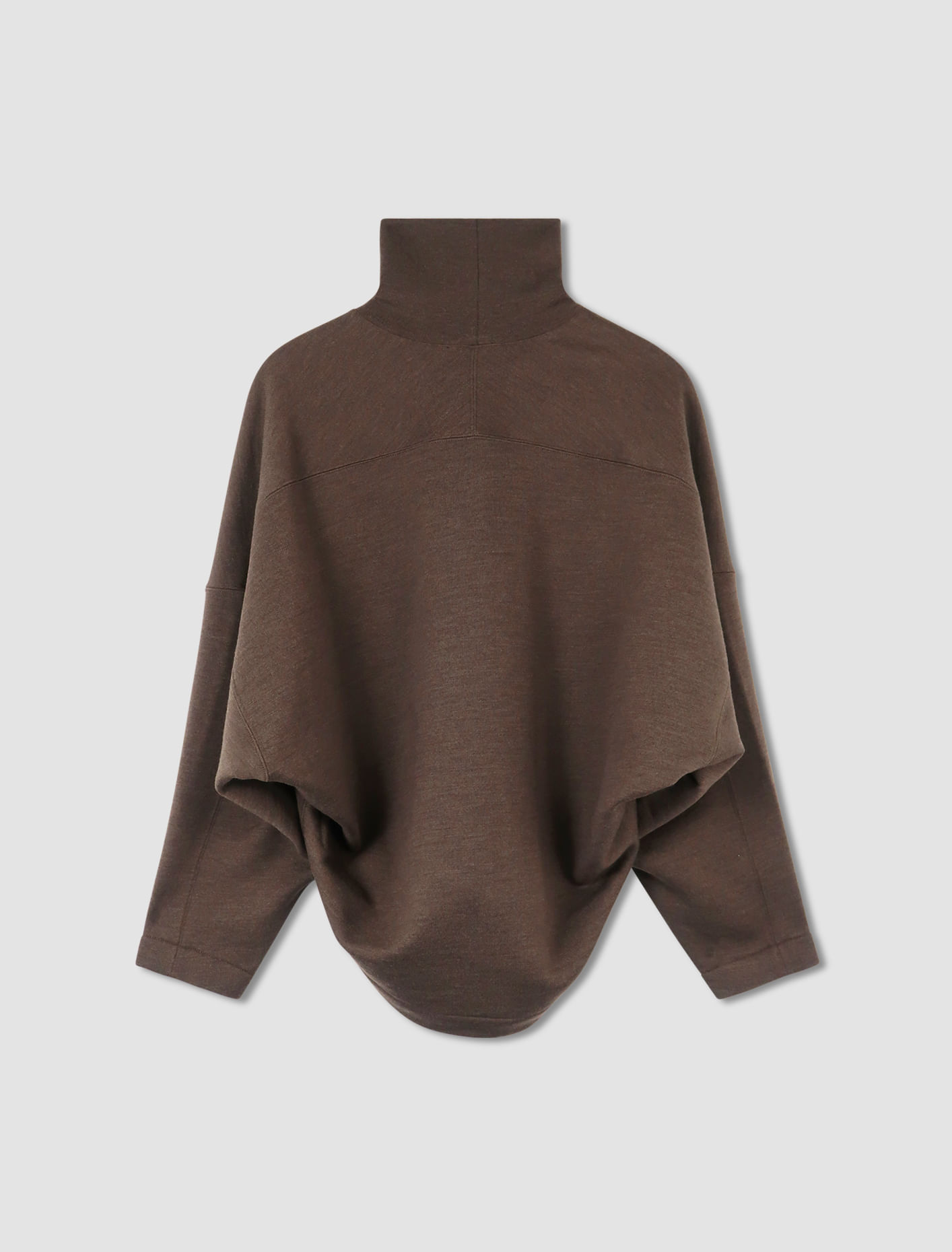 Shop Lemaire High Neck Sweatshirt In Dark Brown Melange