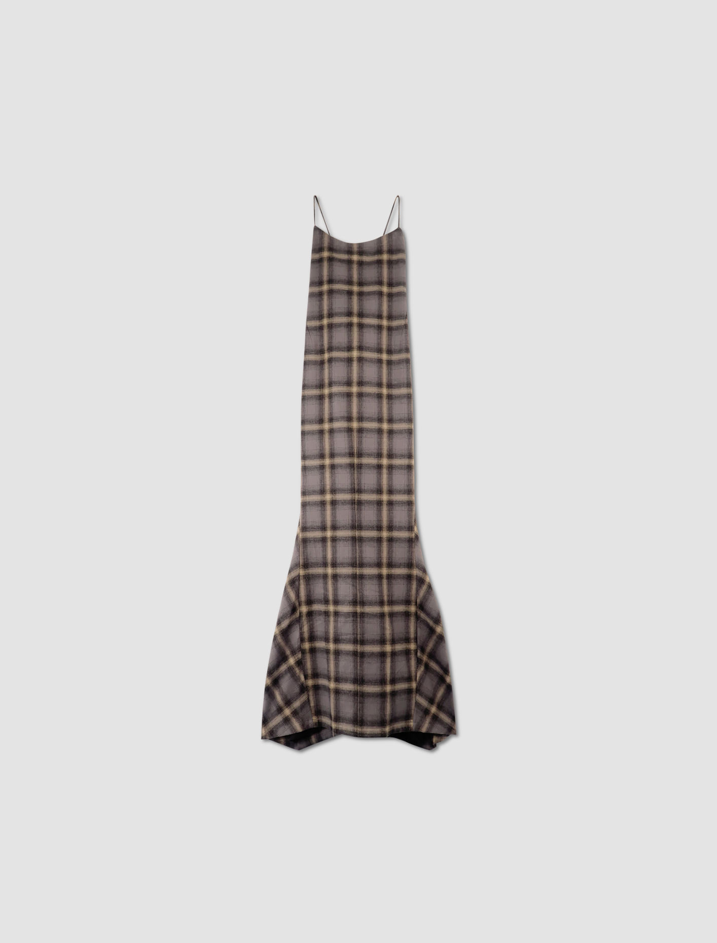 Shop Our Legacy Dress In Oyster Check Hairy Flannel