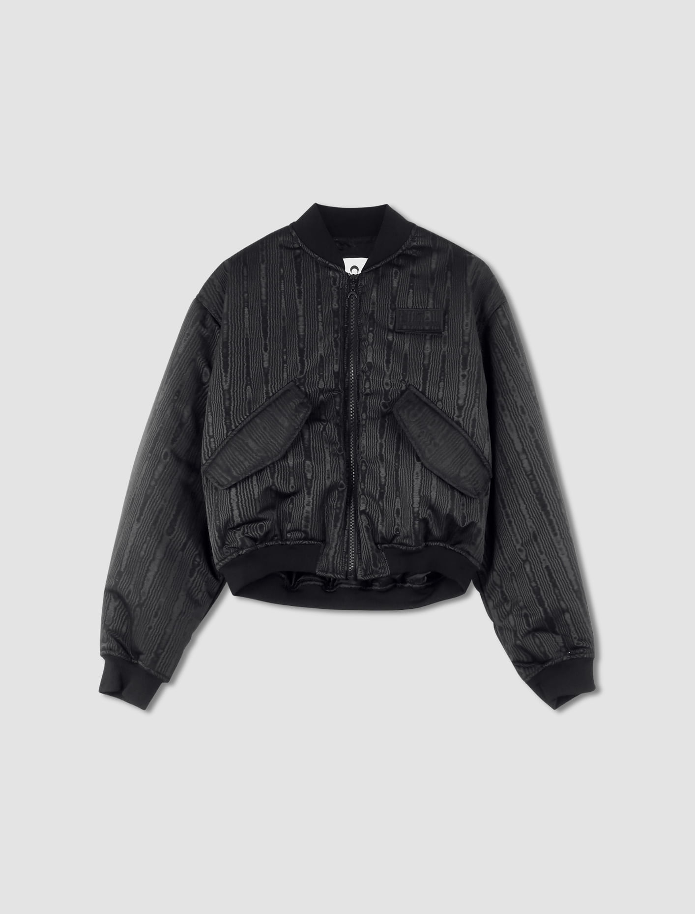 Shop Marine Serre Recycled Moirã© Bomber Jacket In Black