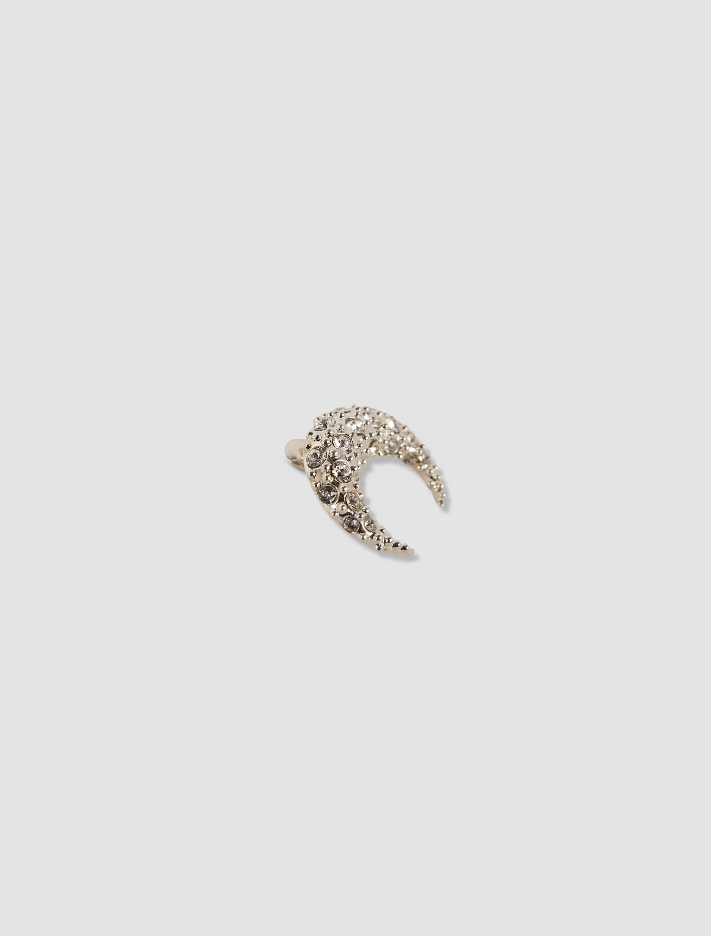 Shop Marine Serre Moon Earrings With Swarovski Crystals In Shiny Silver