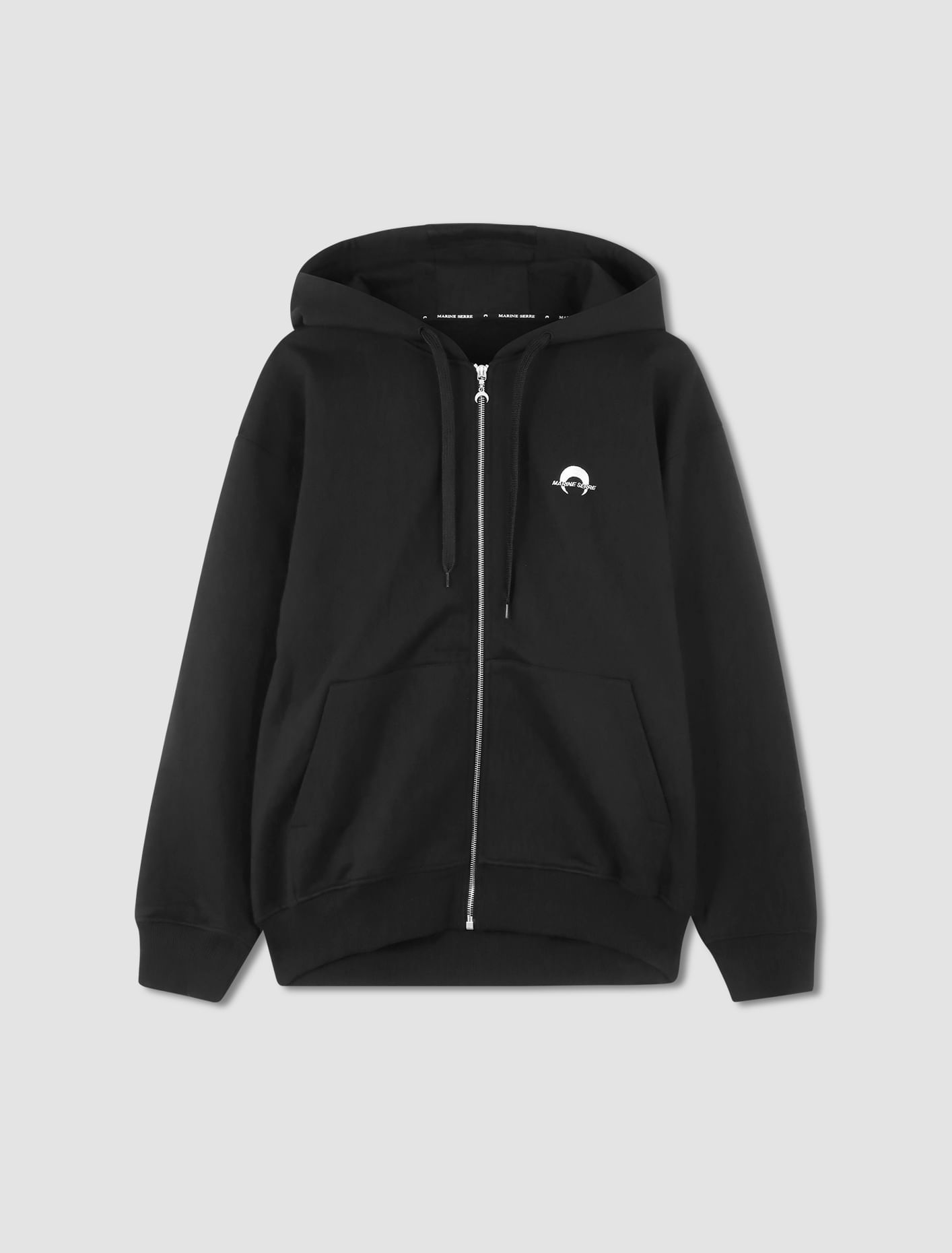 Shop Marine Serre Moon Logo Zip Up Sweatshirt In Black