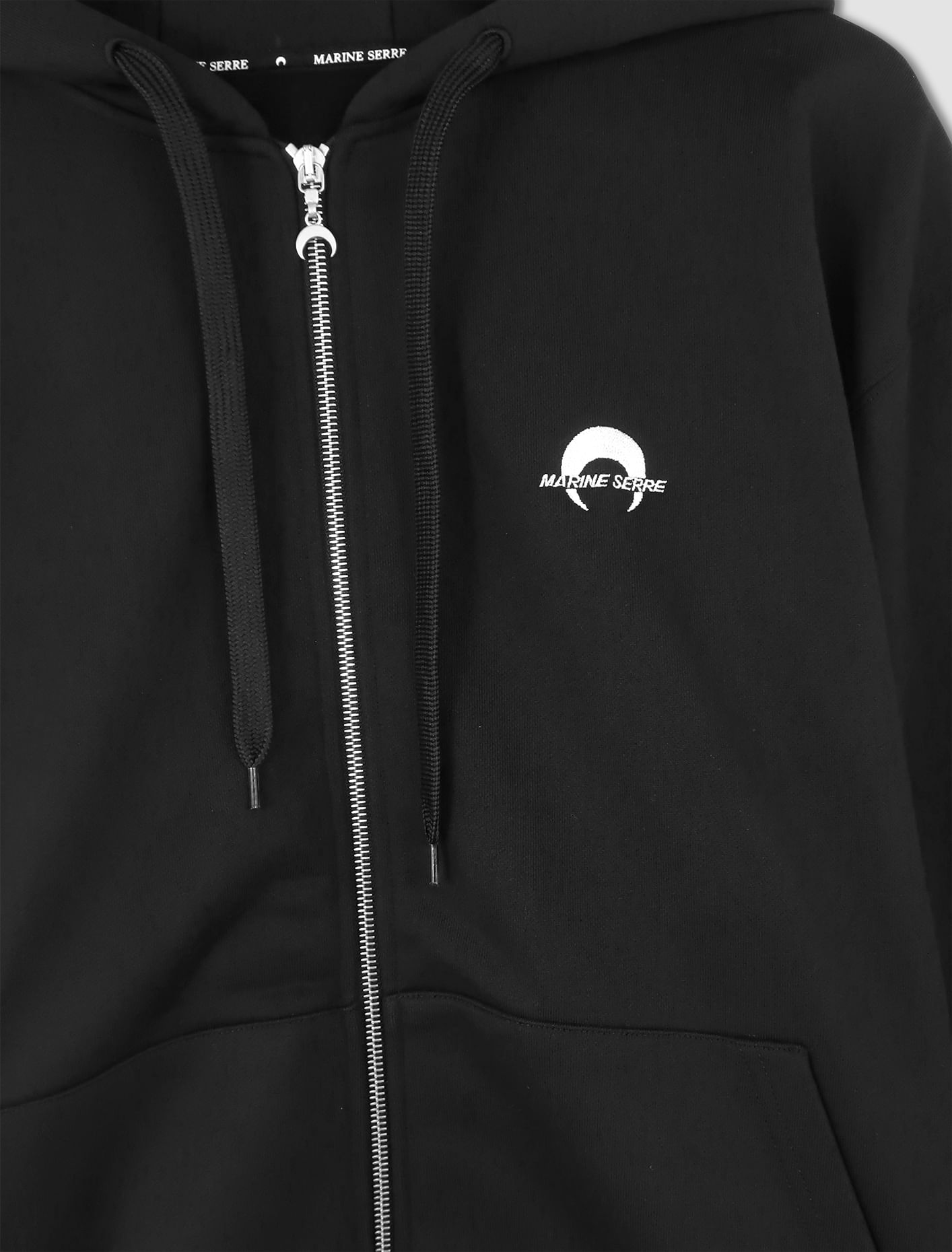 Shop Marine Serre Moon Logo Zip Up Sweatshirt In Black