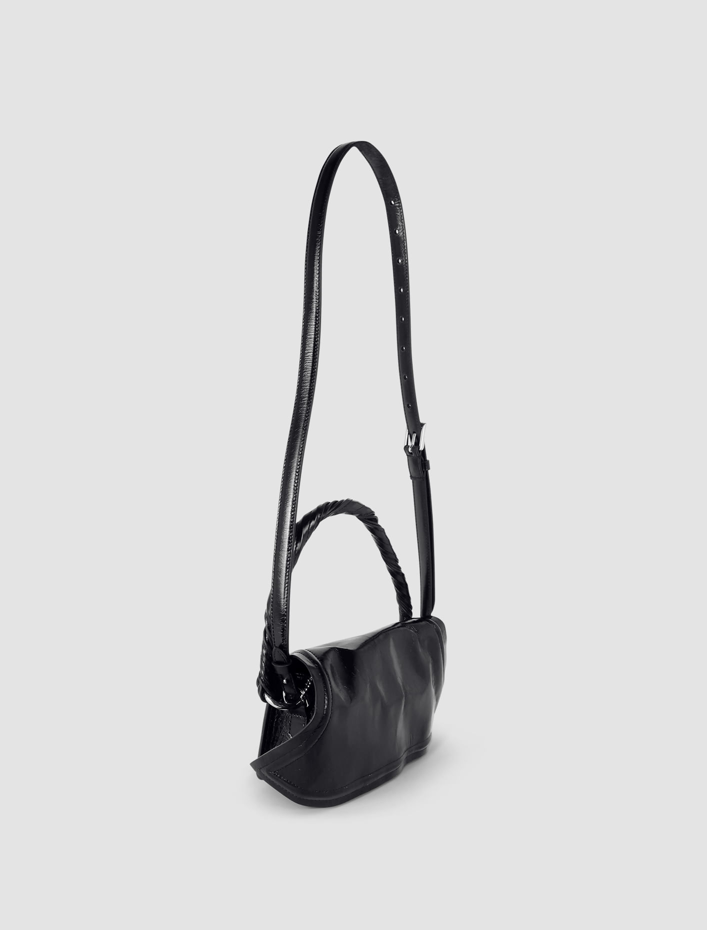 Shop Y/project Mini Wire Bag In Shiny Black