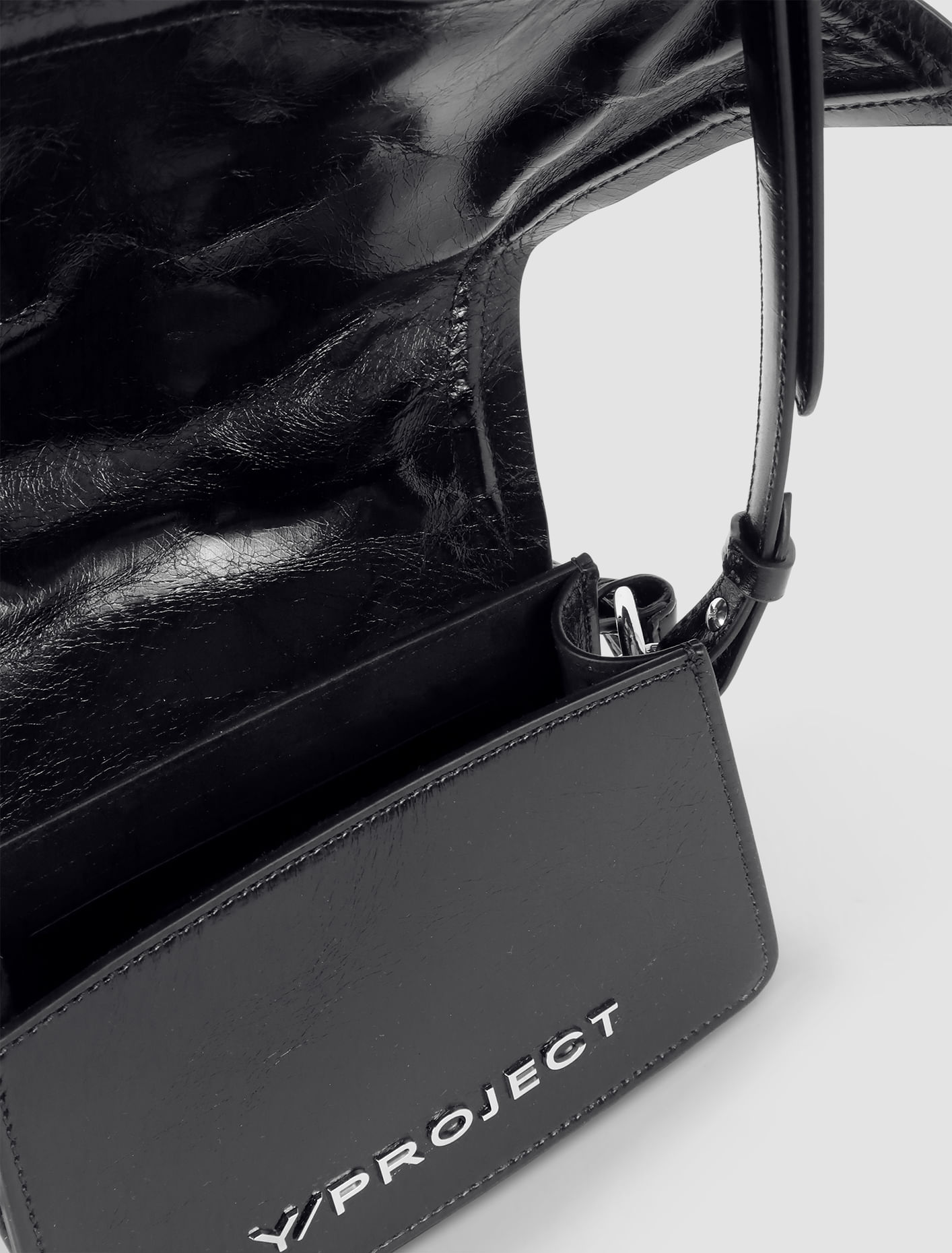 Shop Y/project Mini Wire Bag In Shiny Black