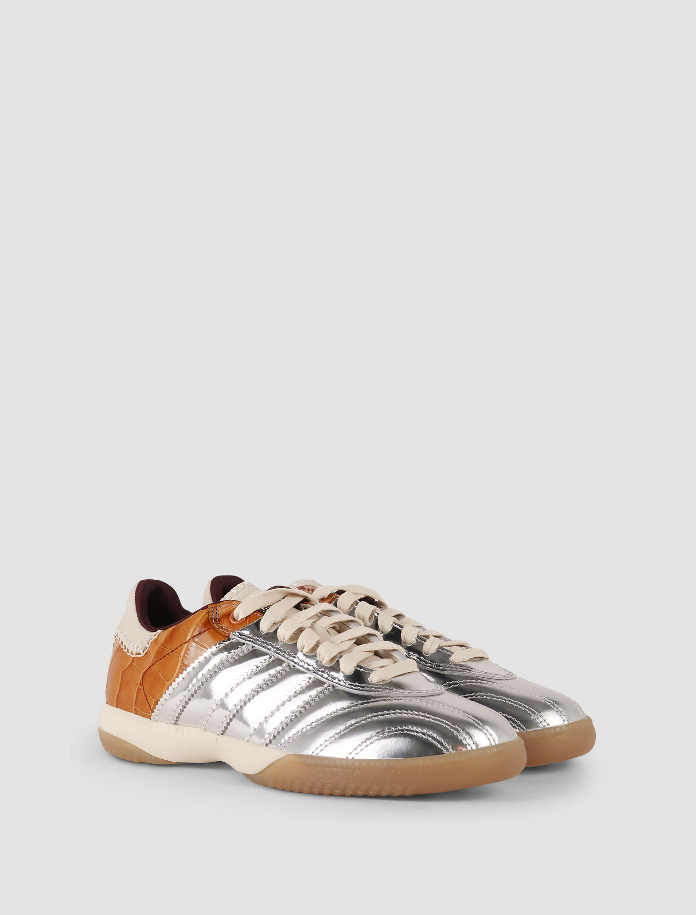 Shop Adidas X Wales Bonner Sneakers Samba Metallic In Silver Met.,silver Met.,easy Yellow S17