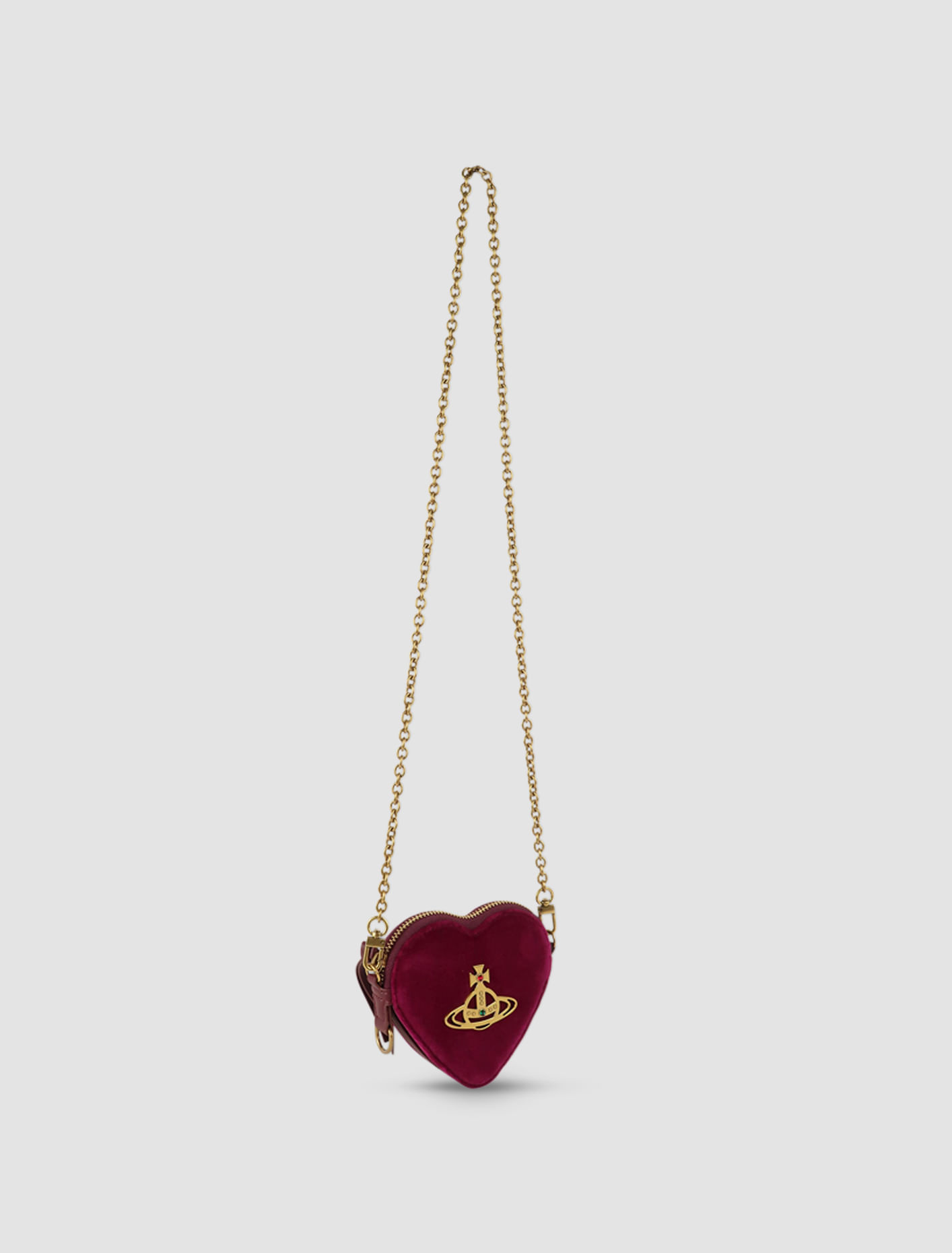 Shop Vivienne Westwood Borsa Heart Wristlet In Purple