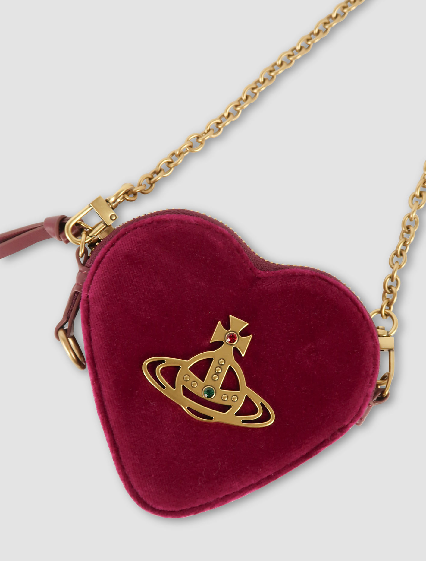 Shop Vivienne Westwood Borsa Heart Wristlet In Purple