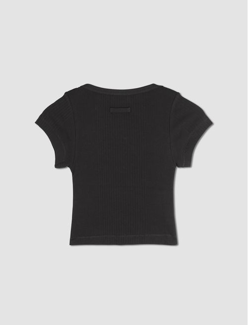 T-shirt crop con patch Gaultier