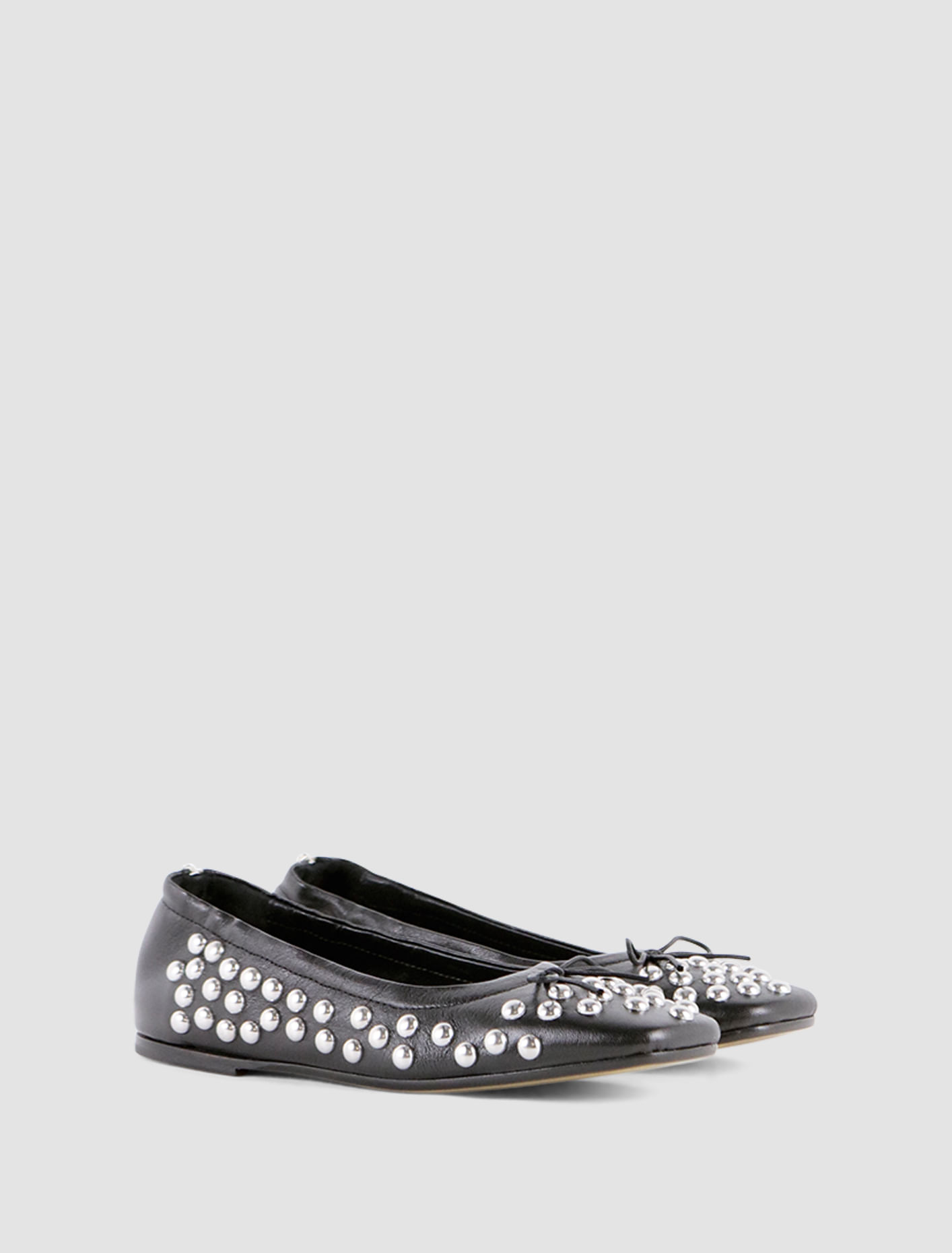 Shop Golden Goose Amy Ballerinas With Zip In Black,silver